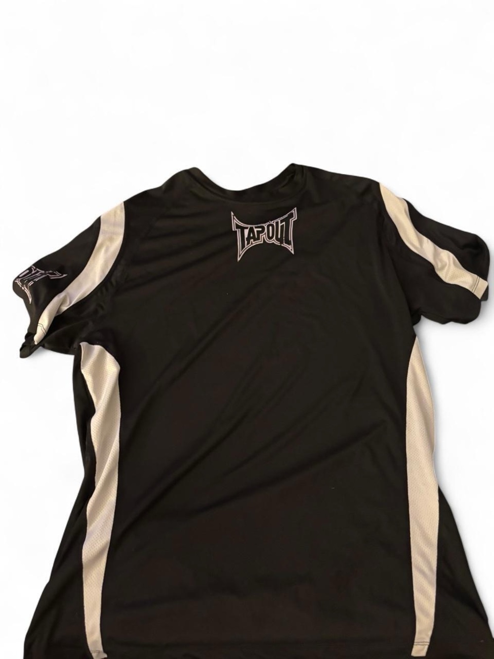 Tapout Men’s Black Athletic Shirt with Cream Panels